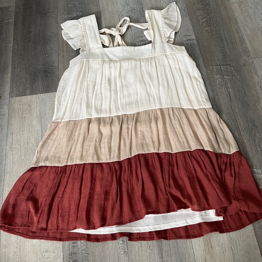 Color block babydoll dress